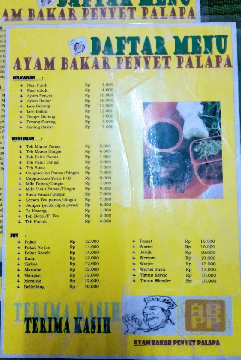 Ayam Bakar Penyet Palapa Klambir Photo Menu 3