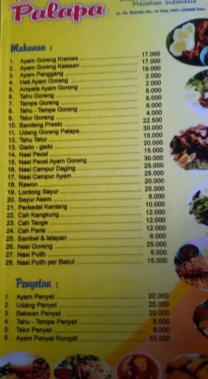 Ayam Bakar Penyet Palapa Klambir Photo Menu 4
