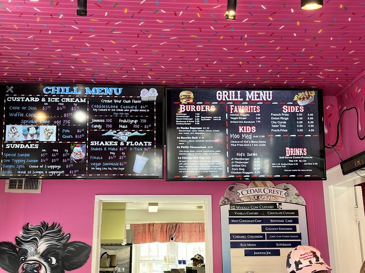 Wholly Cow Frozen Custard Photo Menu 1