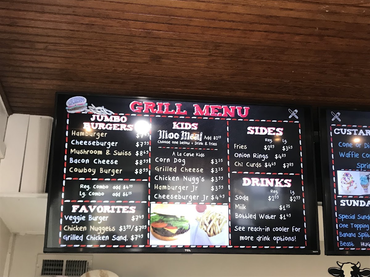 Wholly Cow Frozen Custard Photo Menu 2