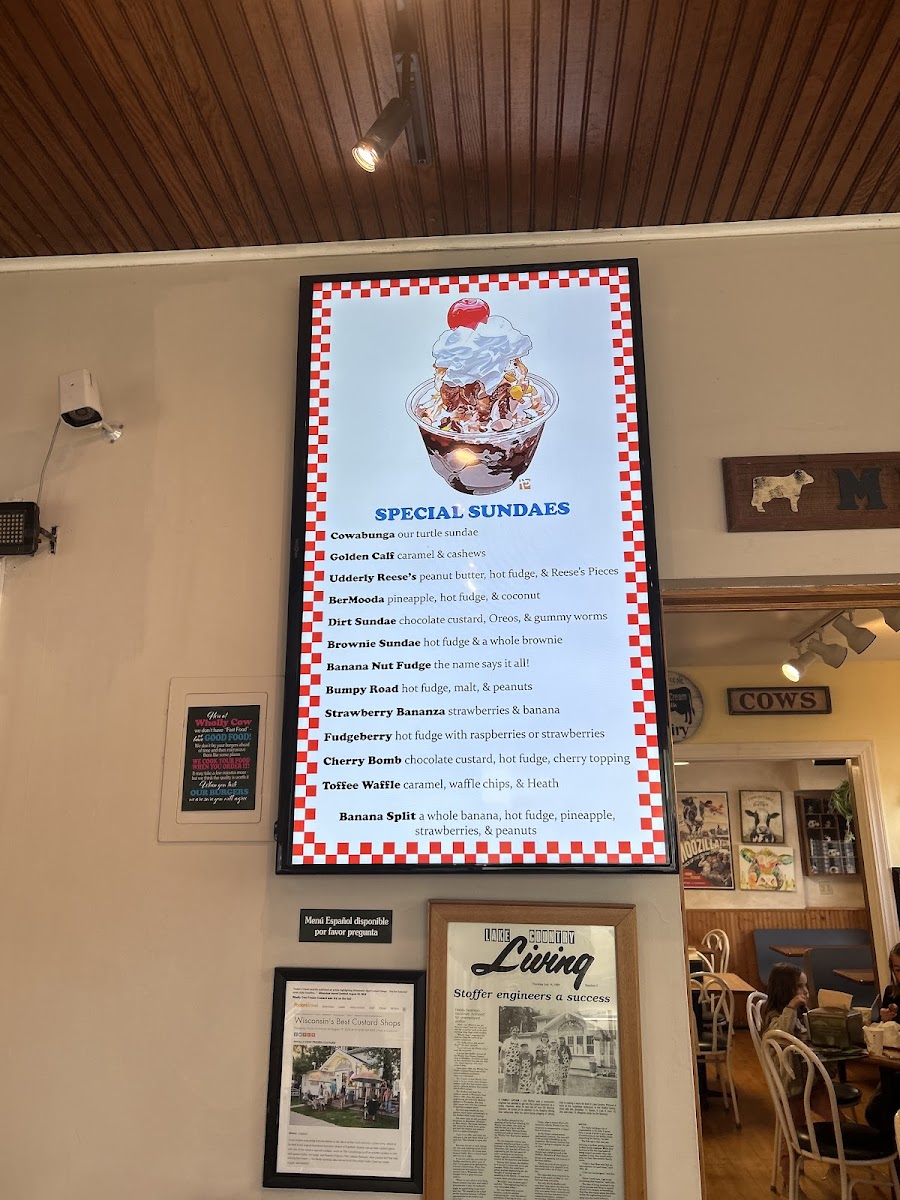 Wholly Cow Frozen Custard Photo Menu 5