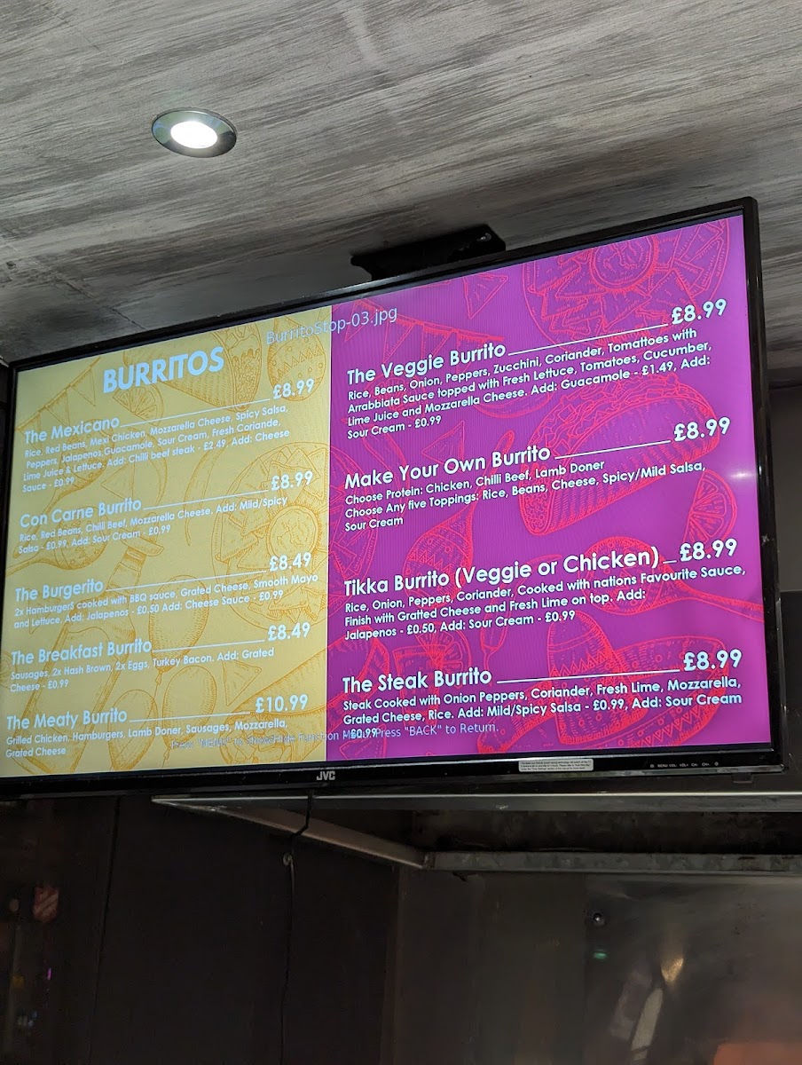 The Burrito Stop Photo Menu 1