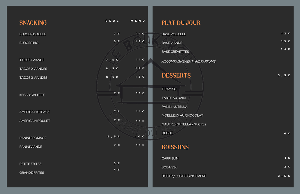Le BouKaRou Photo Menu 1