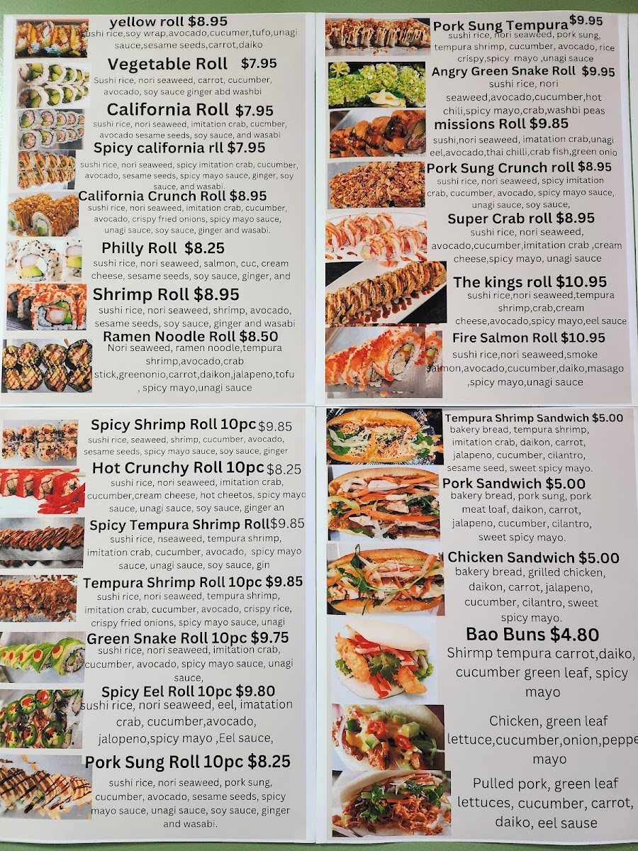 BP Sushi (Best Price Sushi) Photo Menu 1