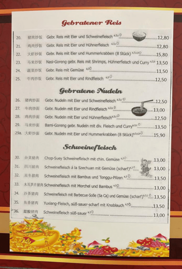 Chinesisch-mongolisches Restaurant Dschingis Khan Photo Menu 1