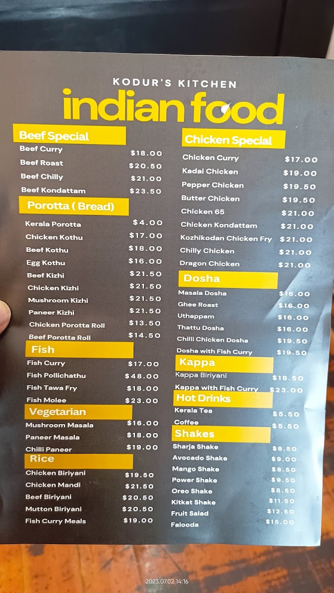 Kodur’s Kitchen Photo Menu 10