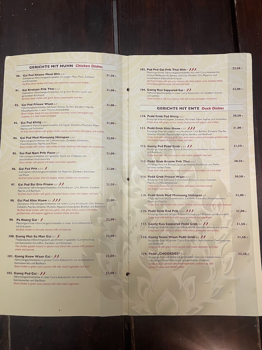 Chookdee Thai Restaurant Photo Menu 2
