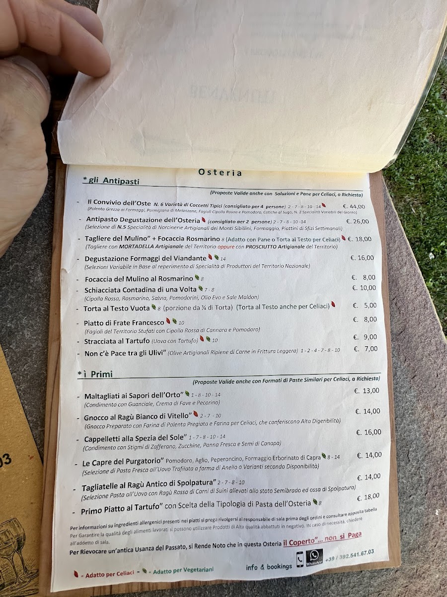 Osteria del Mulino Photo Menu 2