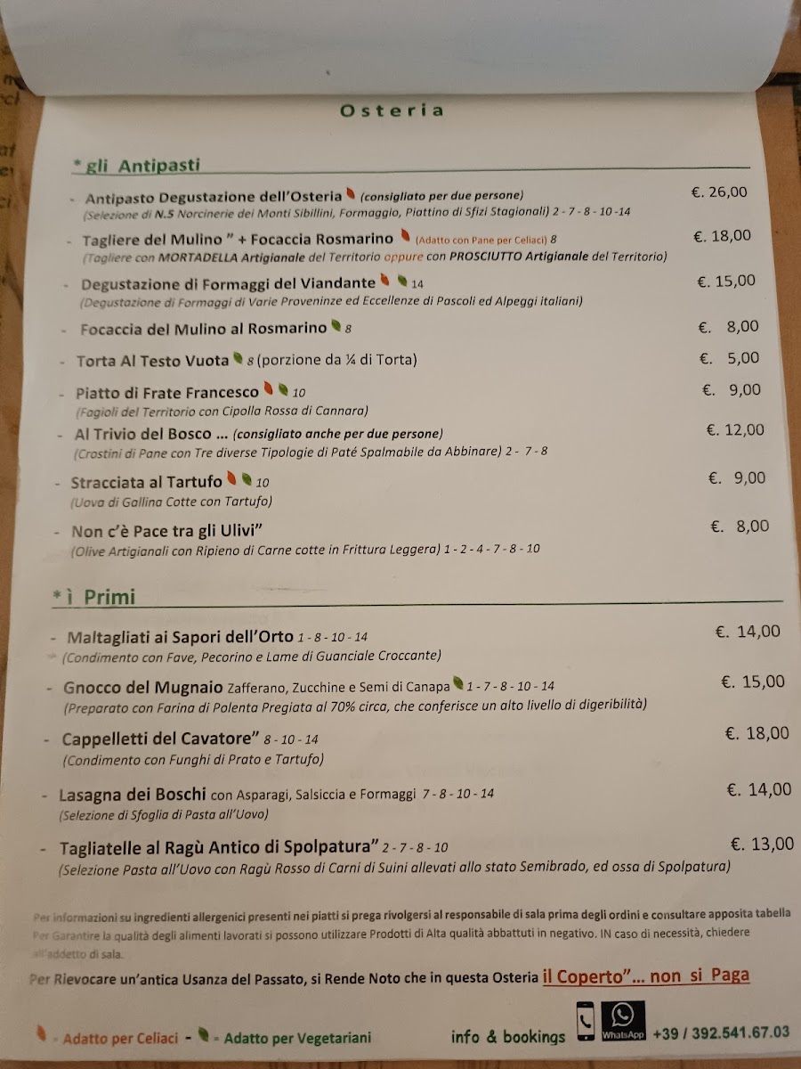 Osteria del Mulino Photo Menu 3