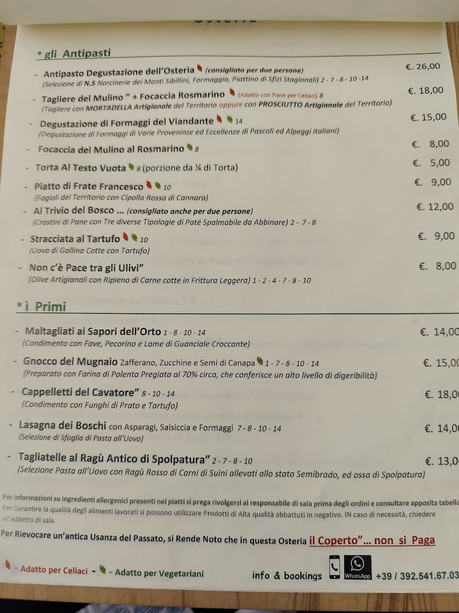 Osteria del Mulino Photo Menu 7