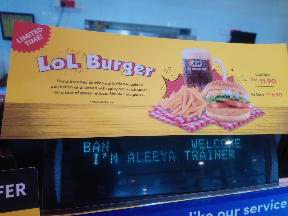 A&W R&R Seremban (Southbound) Photo Menu 10