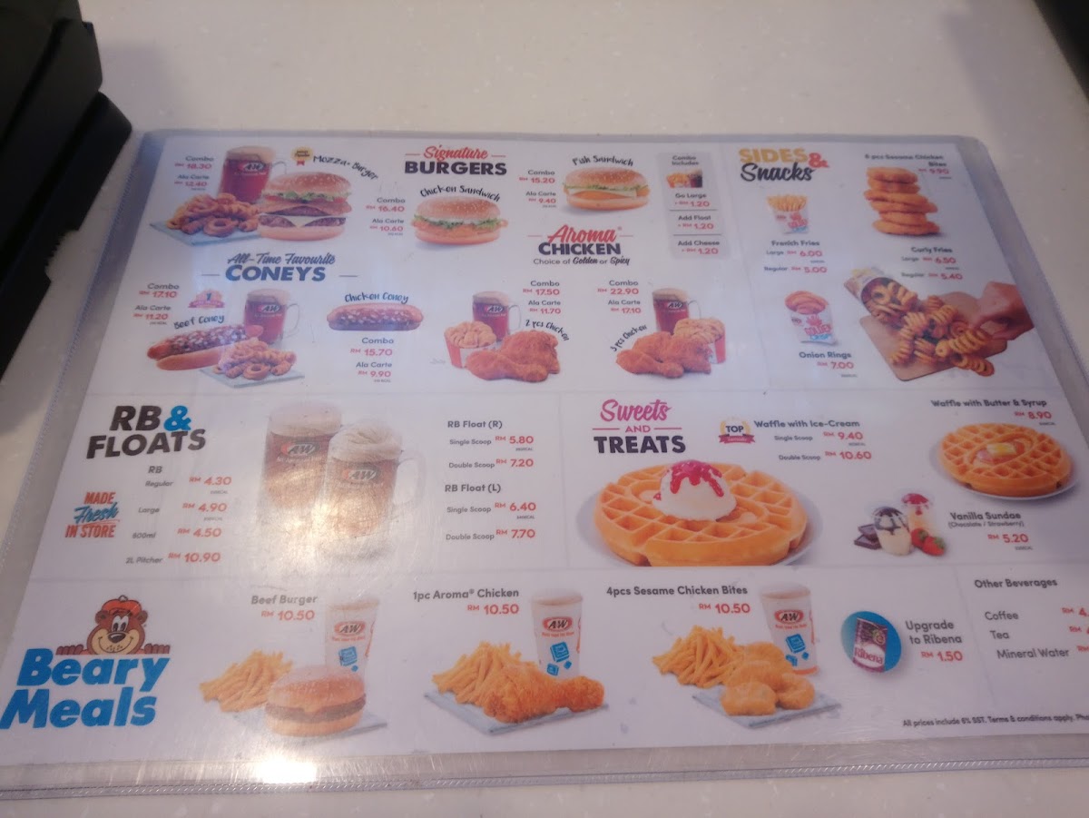 A&W R&R Seremban (Southbound) Photo Menu 2