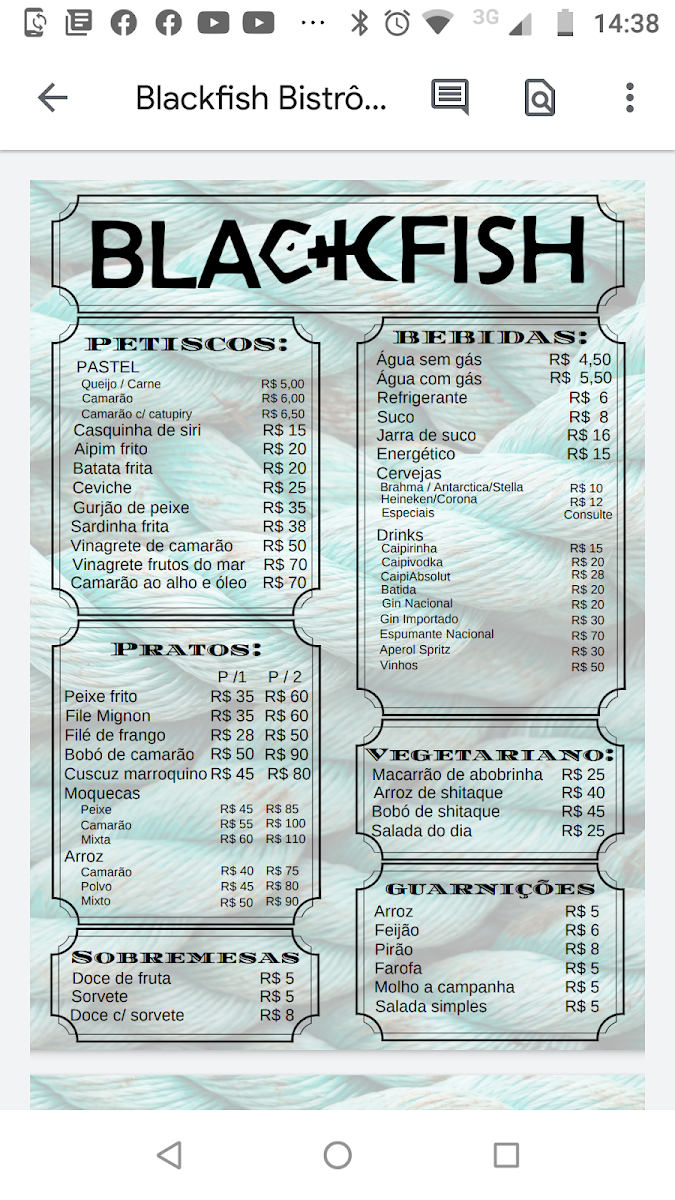 Black Bistrô Photo Menu 1