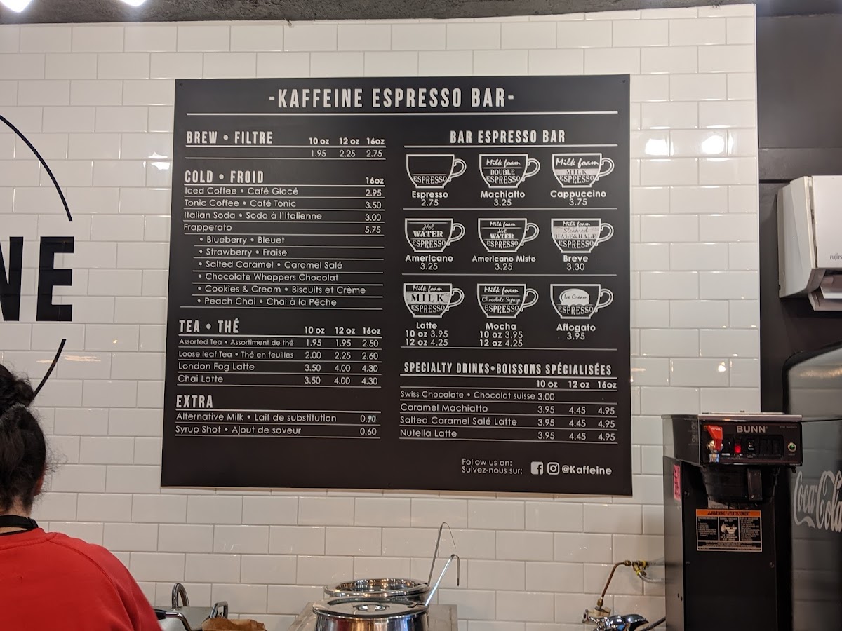 Kaffeine Espresso Bar Photo Menu 3