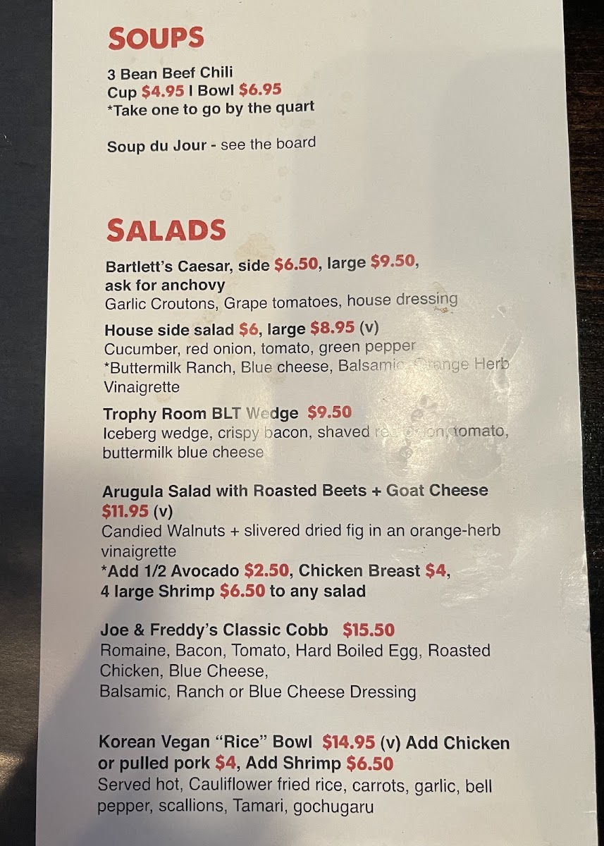 Joe & Freddy’s Bar & Grill Photo Menu 2