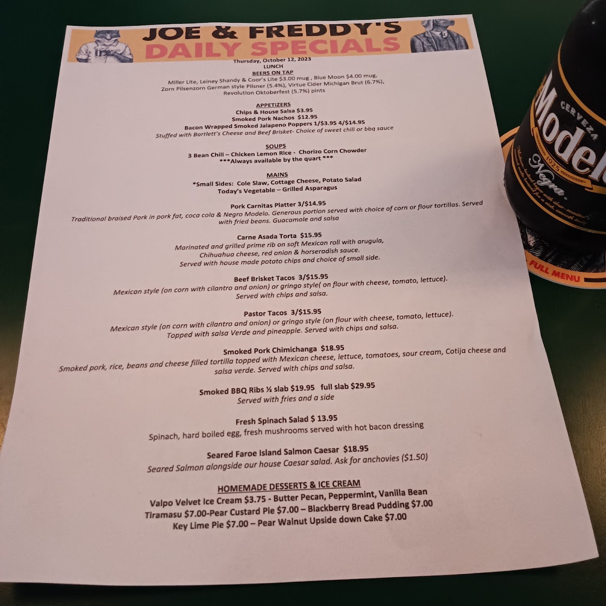 Joe & Freddy’s Bar & Grill Photo Menu 5