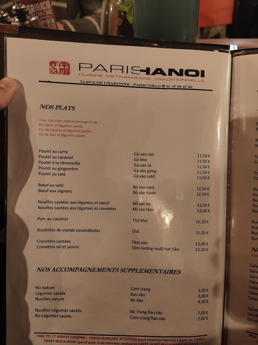Paris Hanoï Photo Menu 8