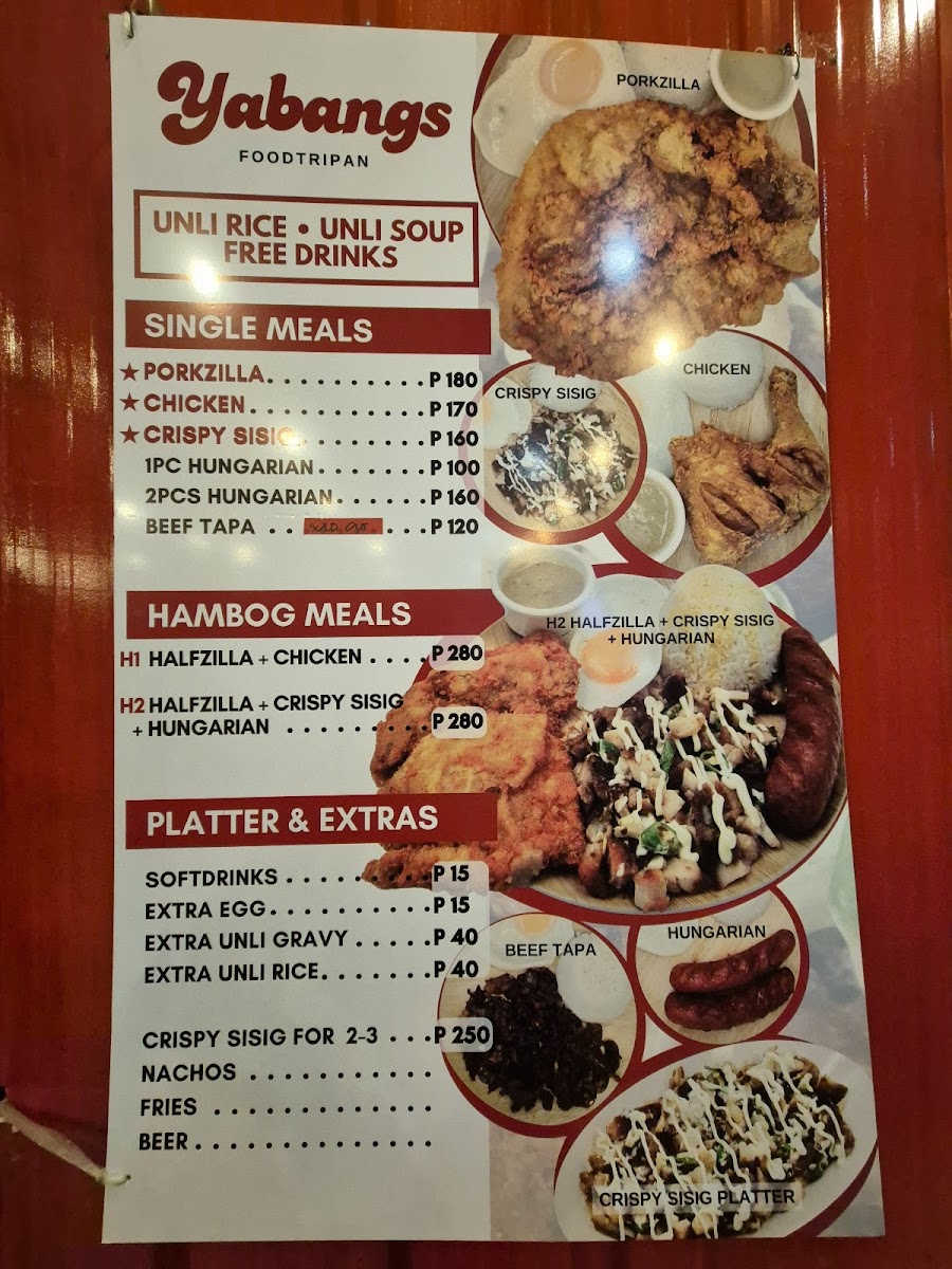 Yabangs Biñan Photo Menu 1