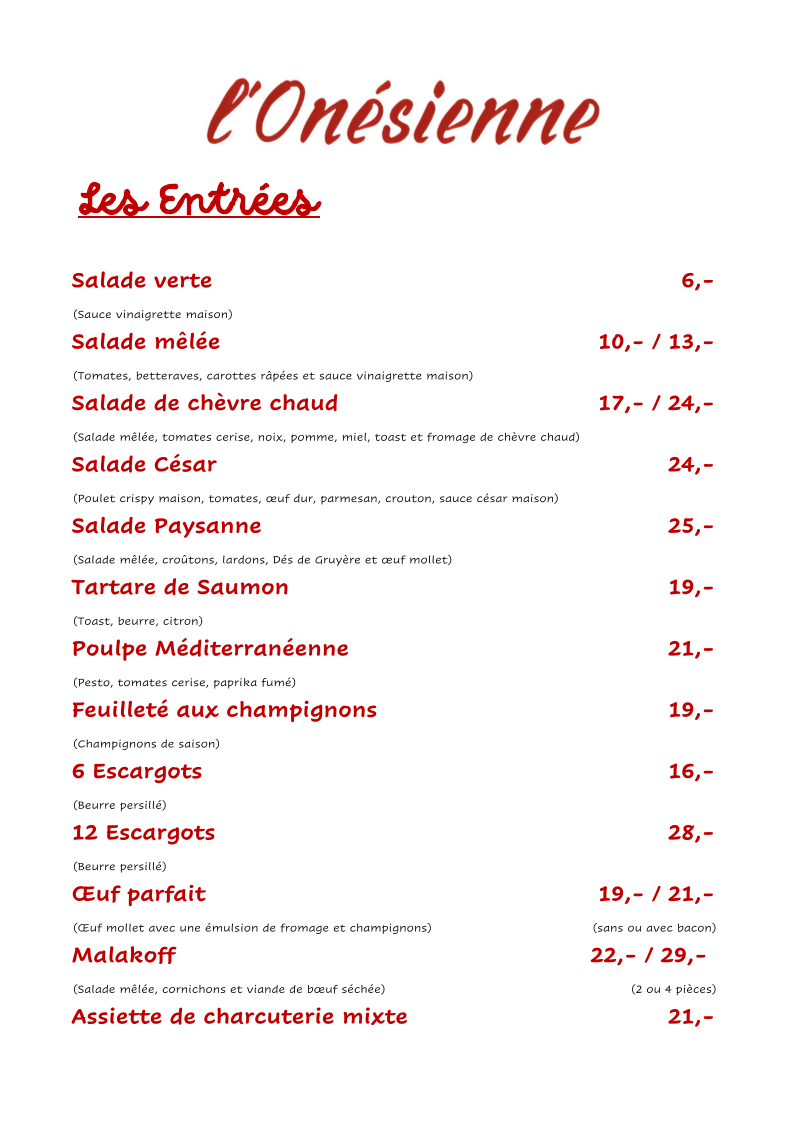 Brasserie Onesienne Photo Menu 2