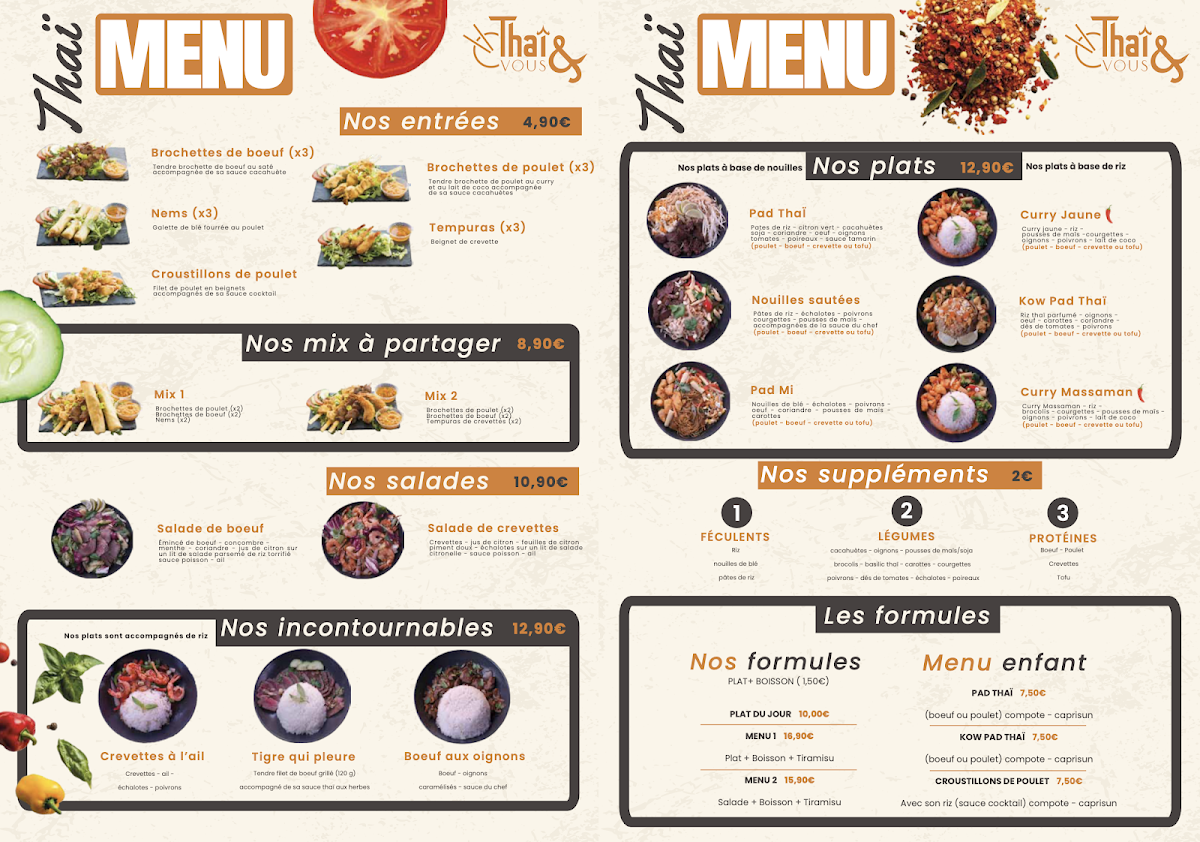 Thaï&vous Photo Menu 1