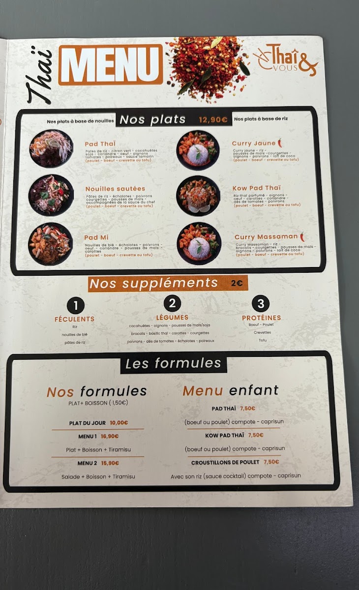 Thaï&vous Photo Menu 3