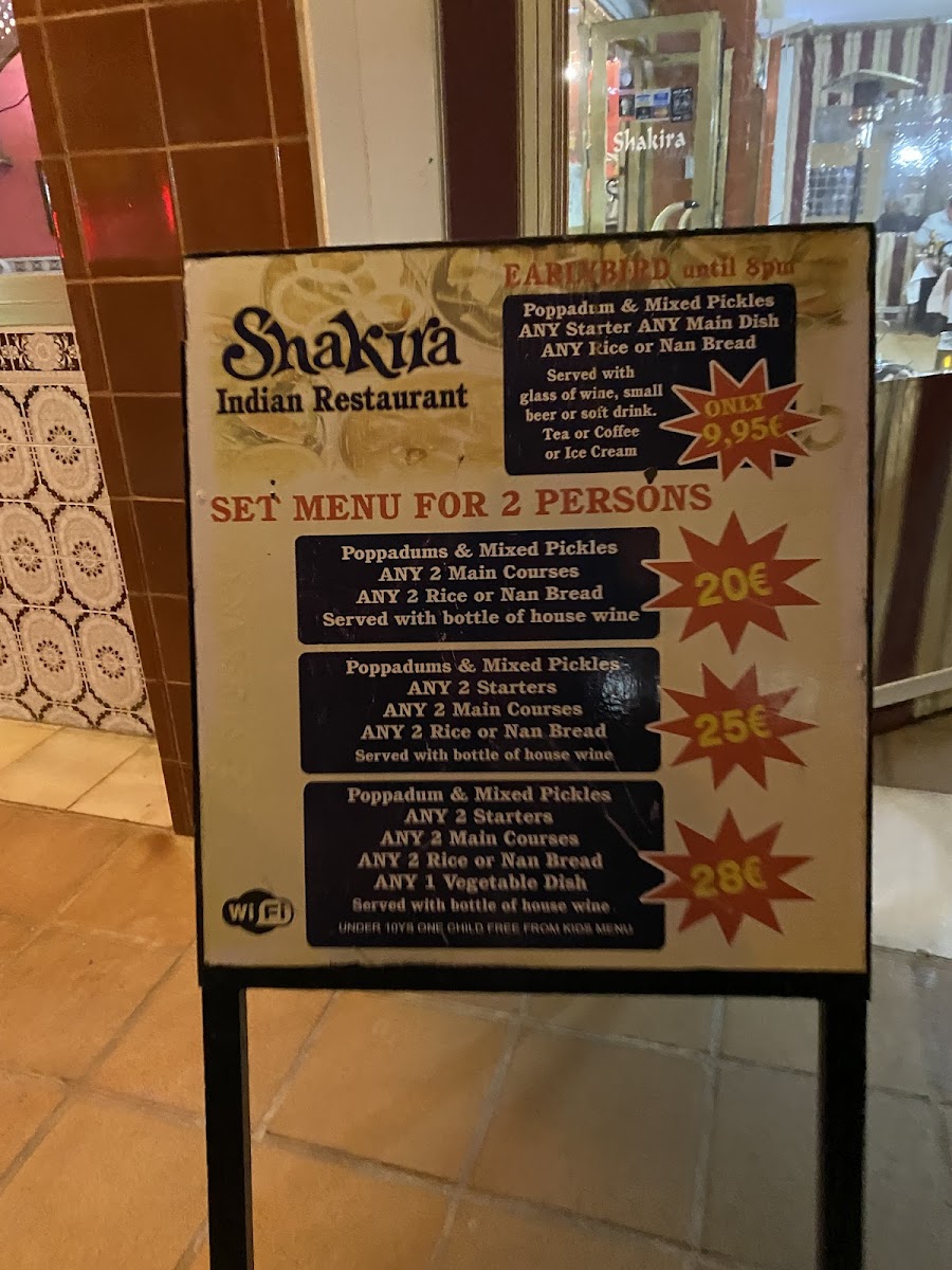 Shakira Indian Restaurant Photo Menu 3