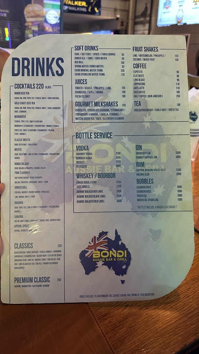 Bondi Aussie Bar & Grill, Chaweng Photo Menu 9