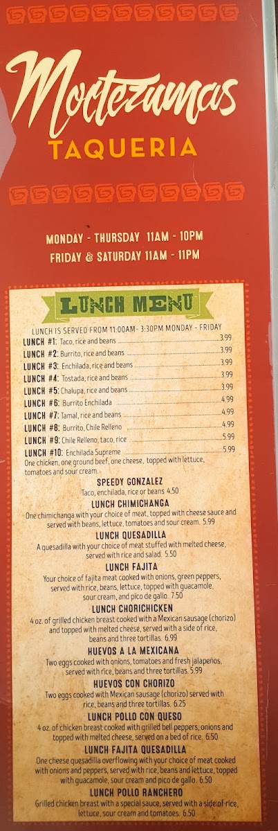 Moctezumas Taqueria Photo Menu 10