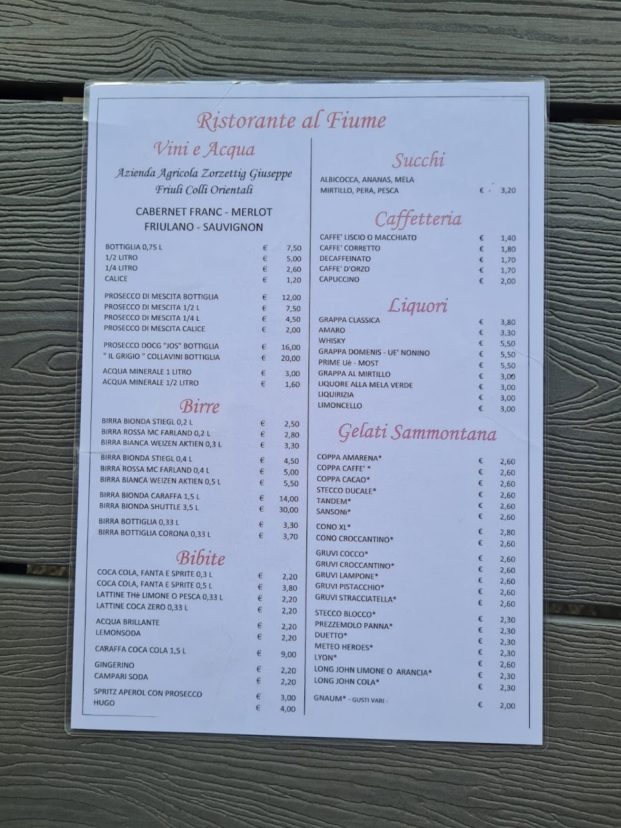 Trattoria Al Fiume Da Pippo - Estiva Photo Menu 10