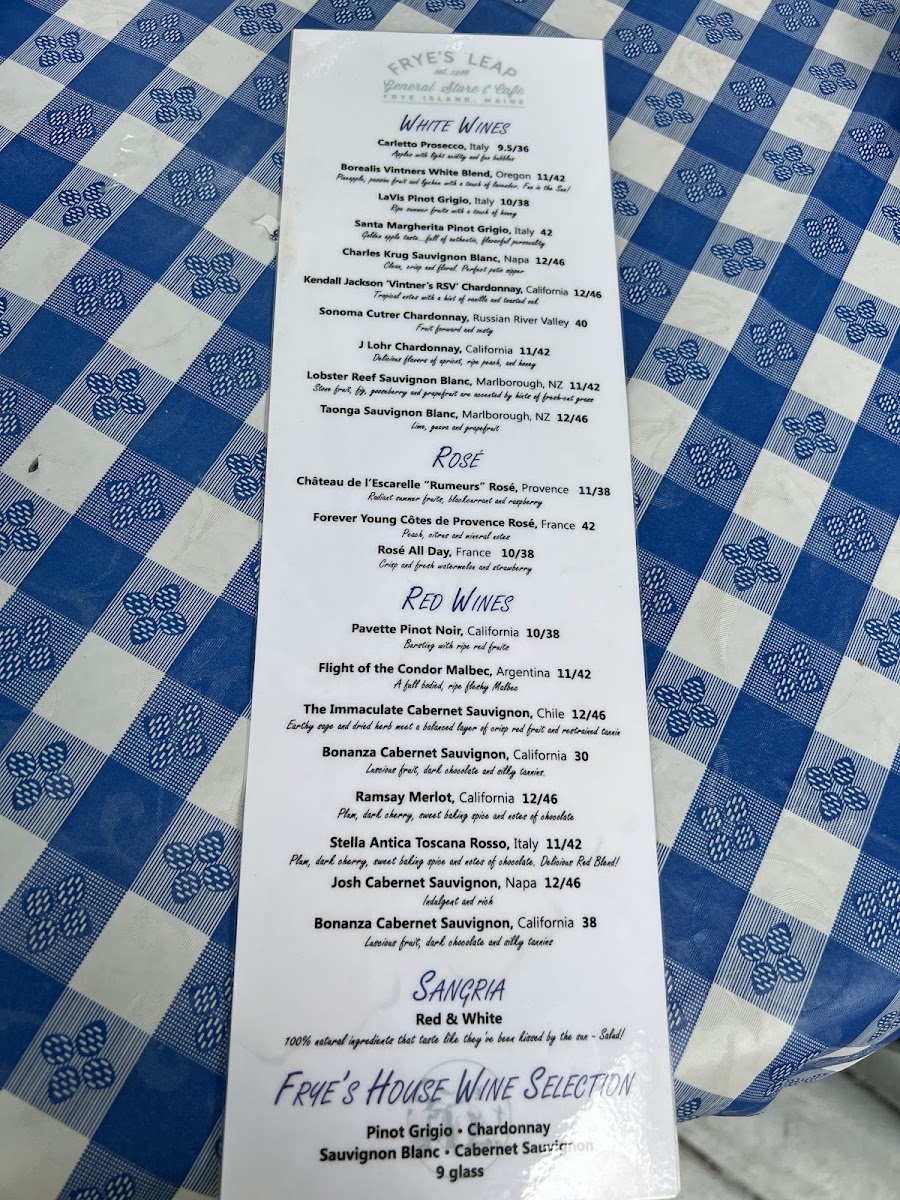 Fryes Leap Cafe Photo Menu 2