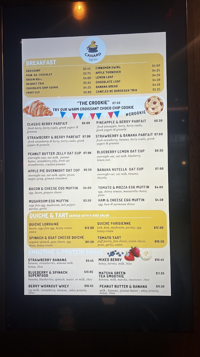 Canard Café Bar Stamford Photo Menu 2