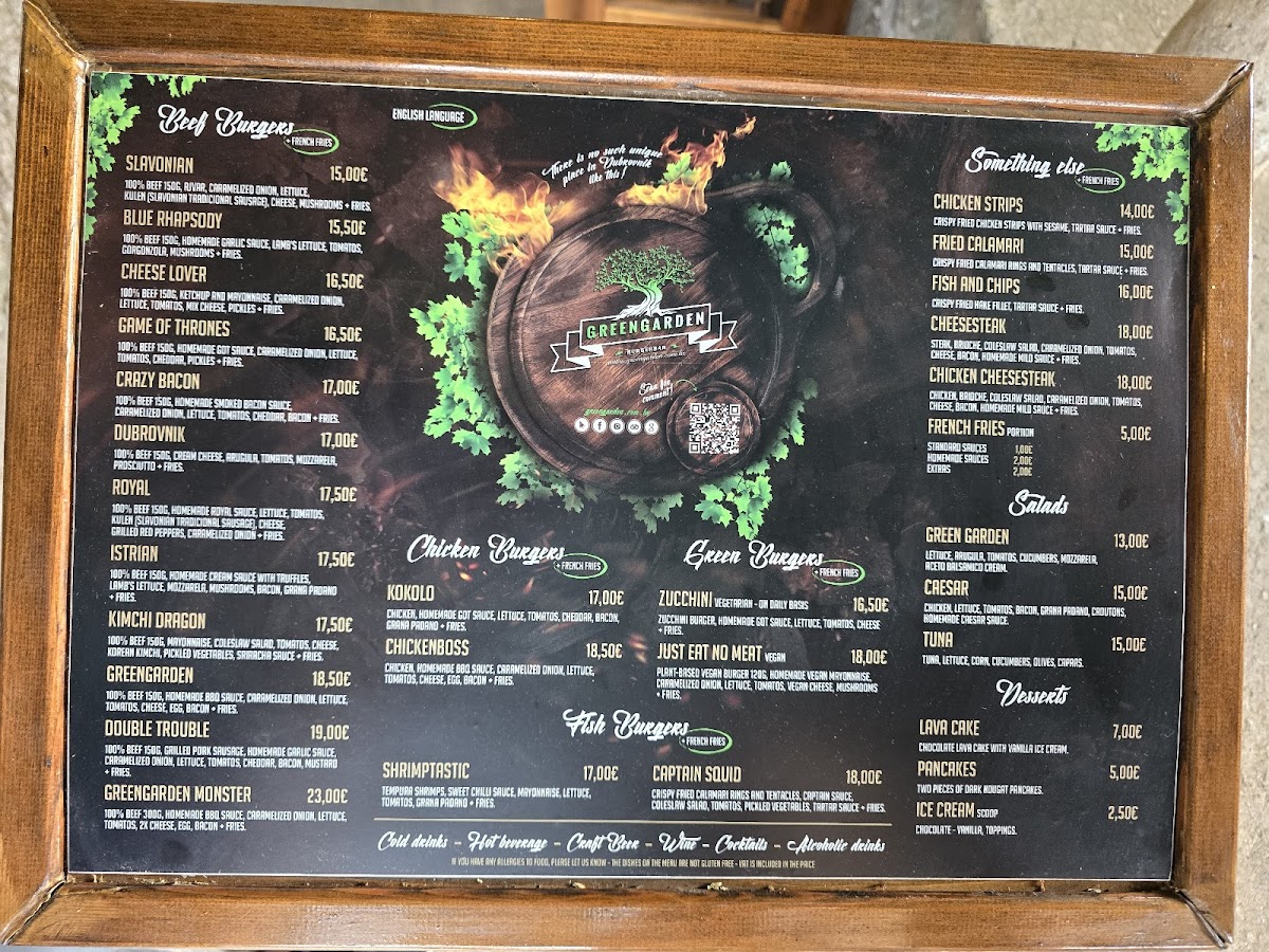 GreenGarden - Burger Bar Photo Menu 1