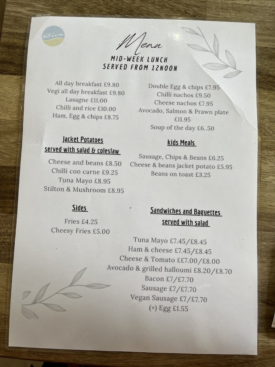 Cafe Riva Photo Menu 1