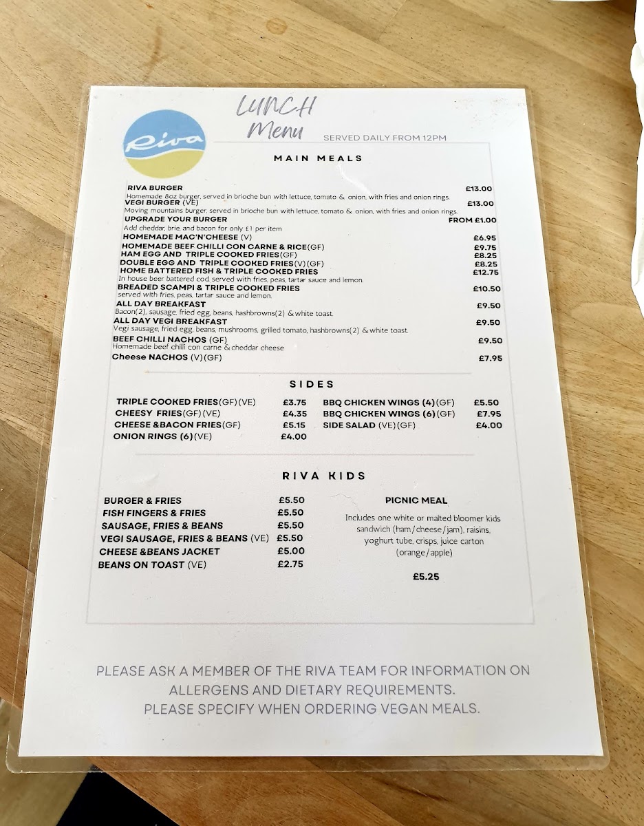 Cafe Riva Photo Menu 2
