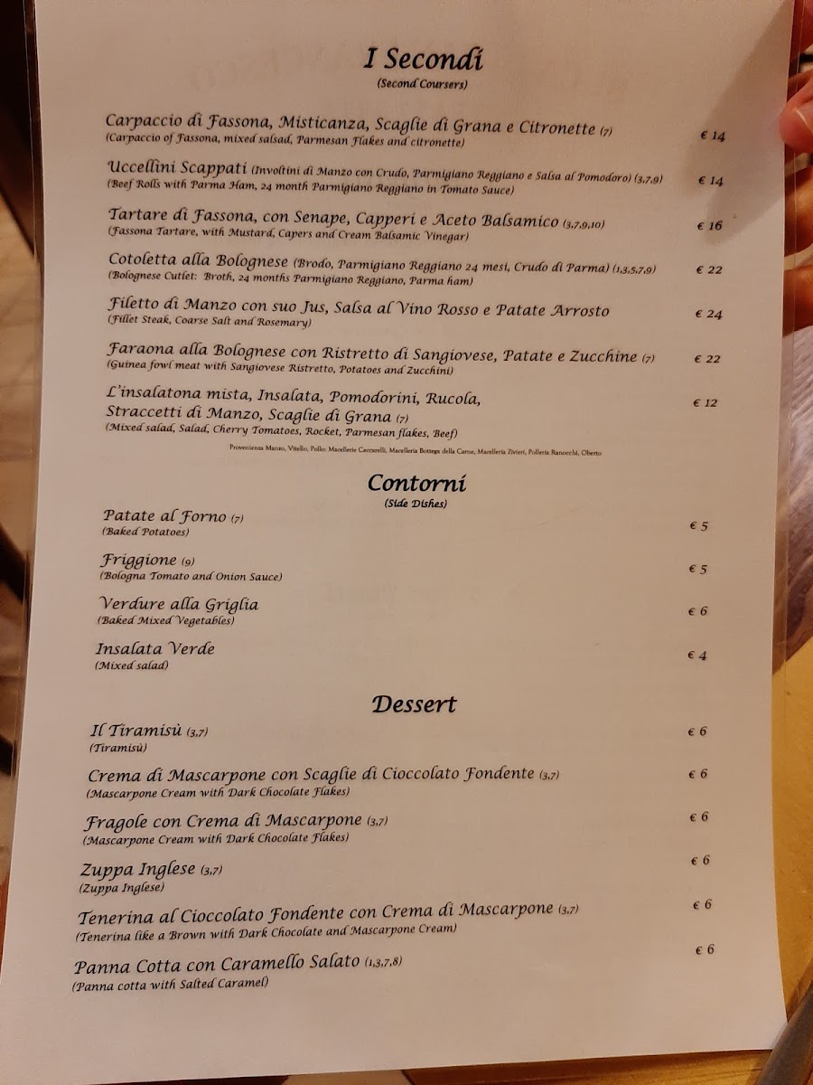 Trattoria Buca di San Francesco Photo Menu 5