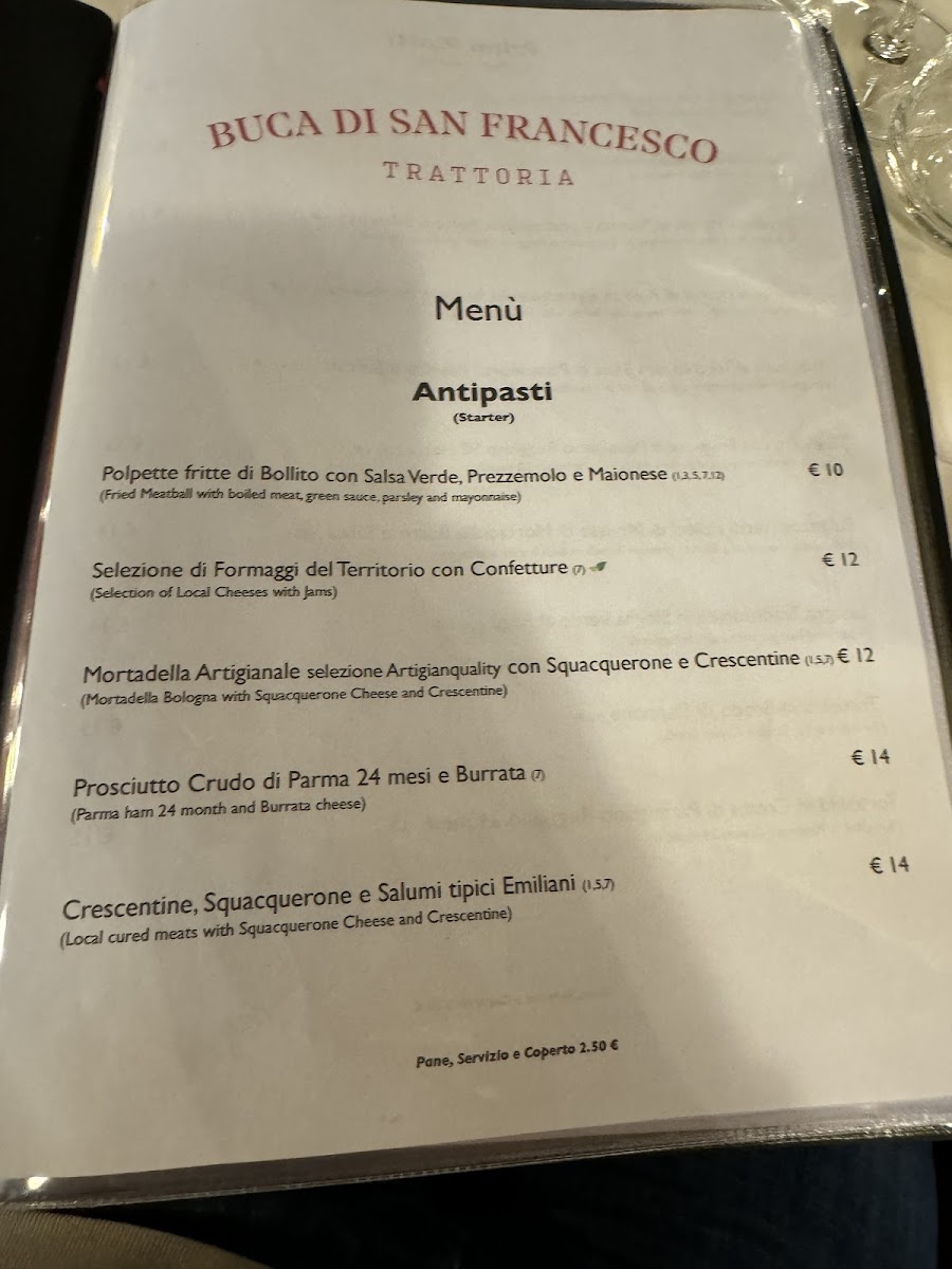 Trattoria Buca di San Francesco Photo Menu 9