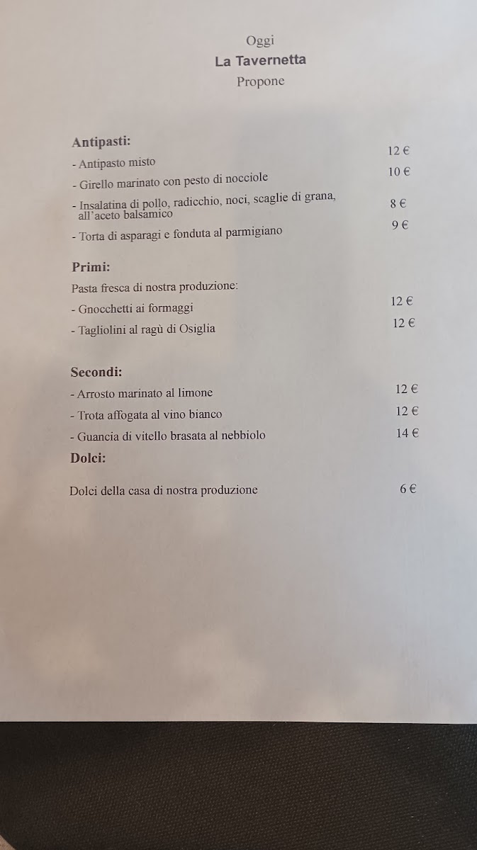 La Tavernetta Photo Menu 1