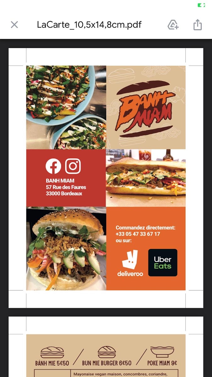 Banh MiaM Photo Menu 5