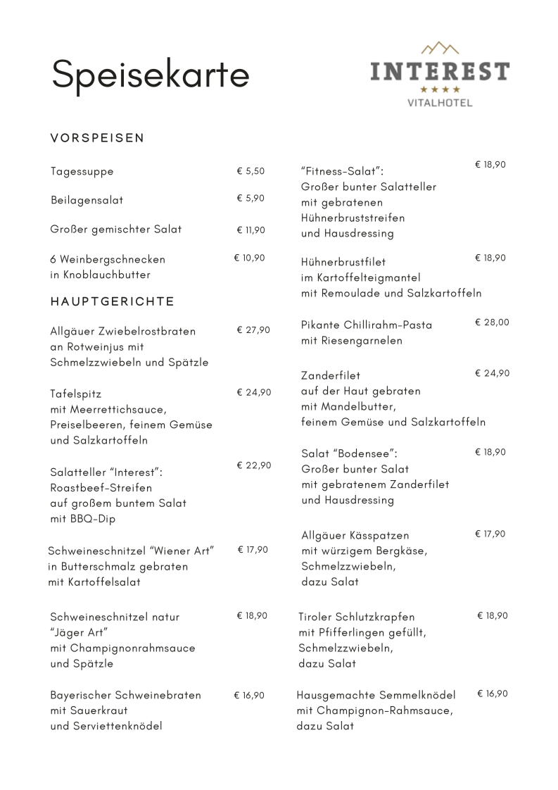 Beim Schweitzer Photo Menu 3