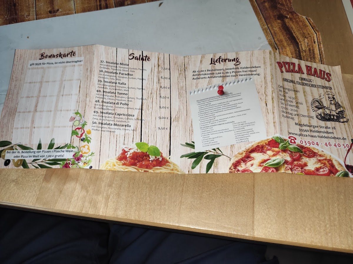 Pizzahaus Photo Menu 1