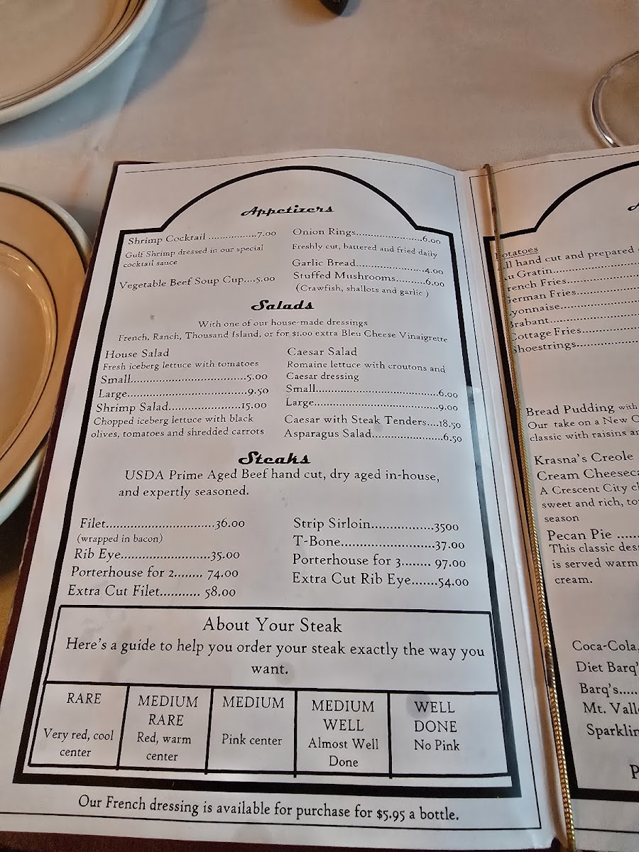 Crescent City Steak House Photo Menu 1