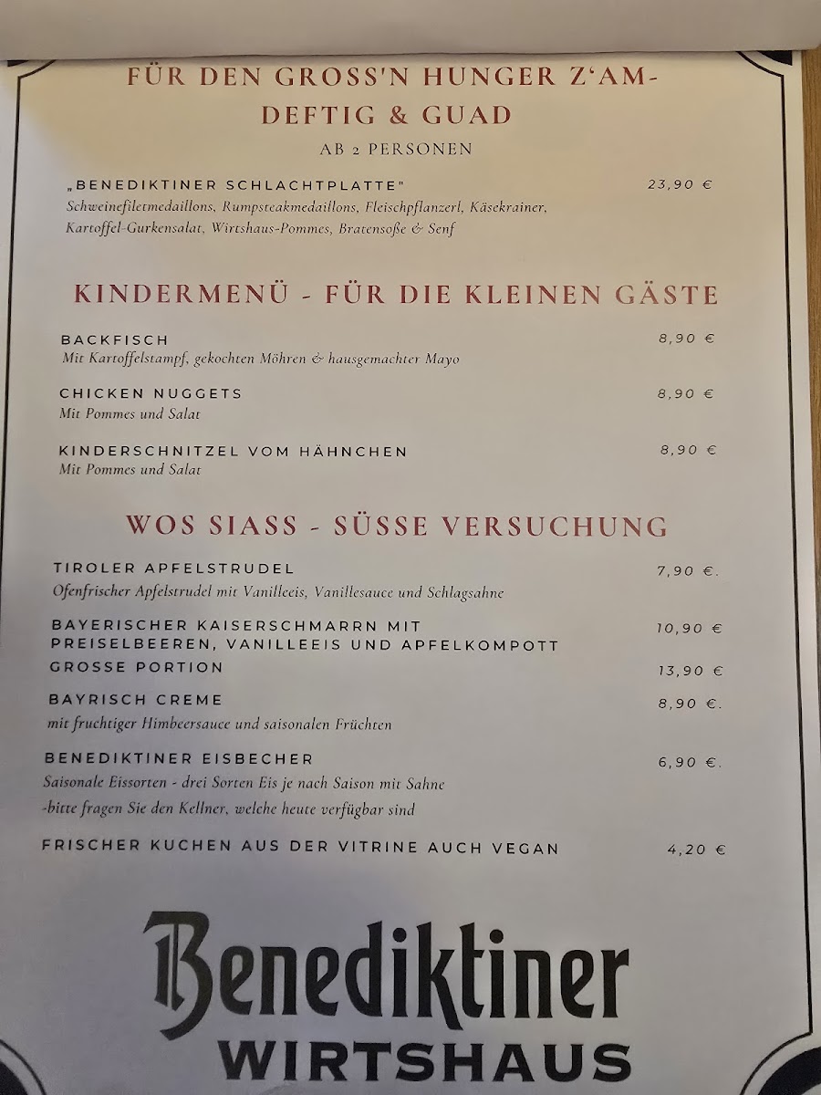 Benediktiner Wirtshaus Dortmund Photo Menu 3