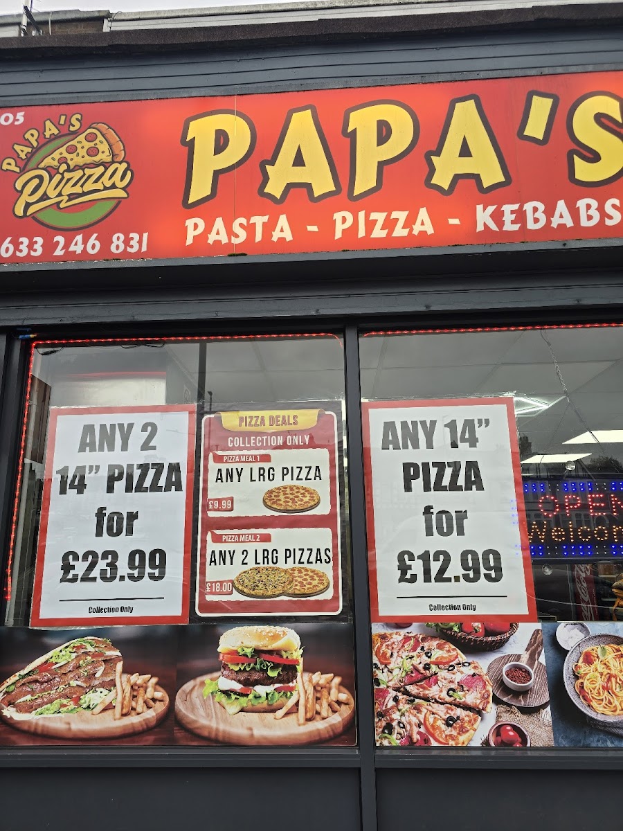 Papas Pizza Photo Menu 1
