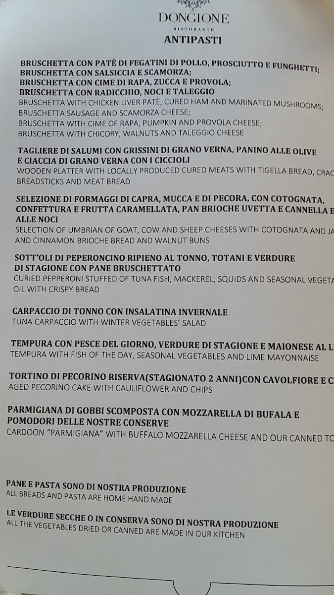 Il Dongione Ristorante Photo Menu 6