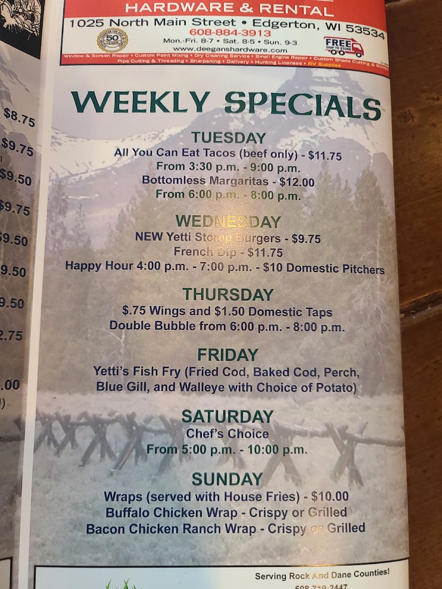 Yetti’s Bar & Grill Photo Menu 10