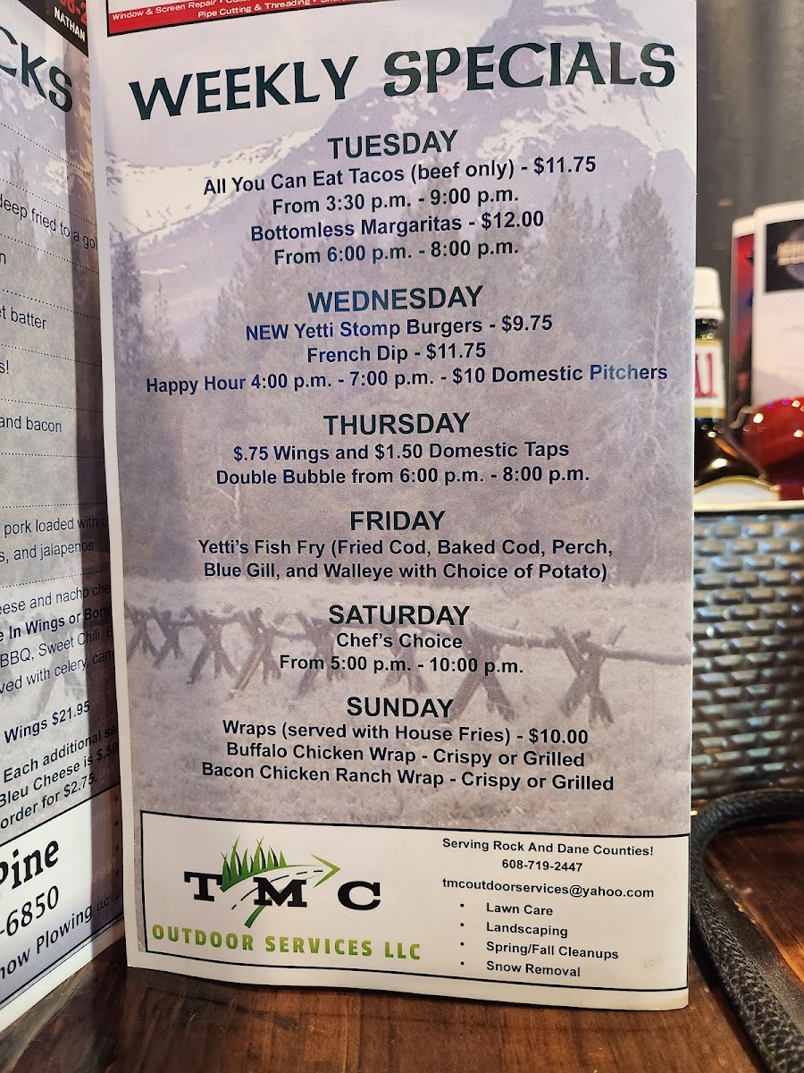 Yetti’s Bar & Grill Photo Menu 8