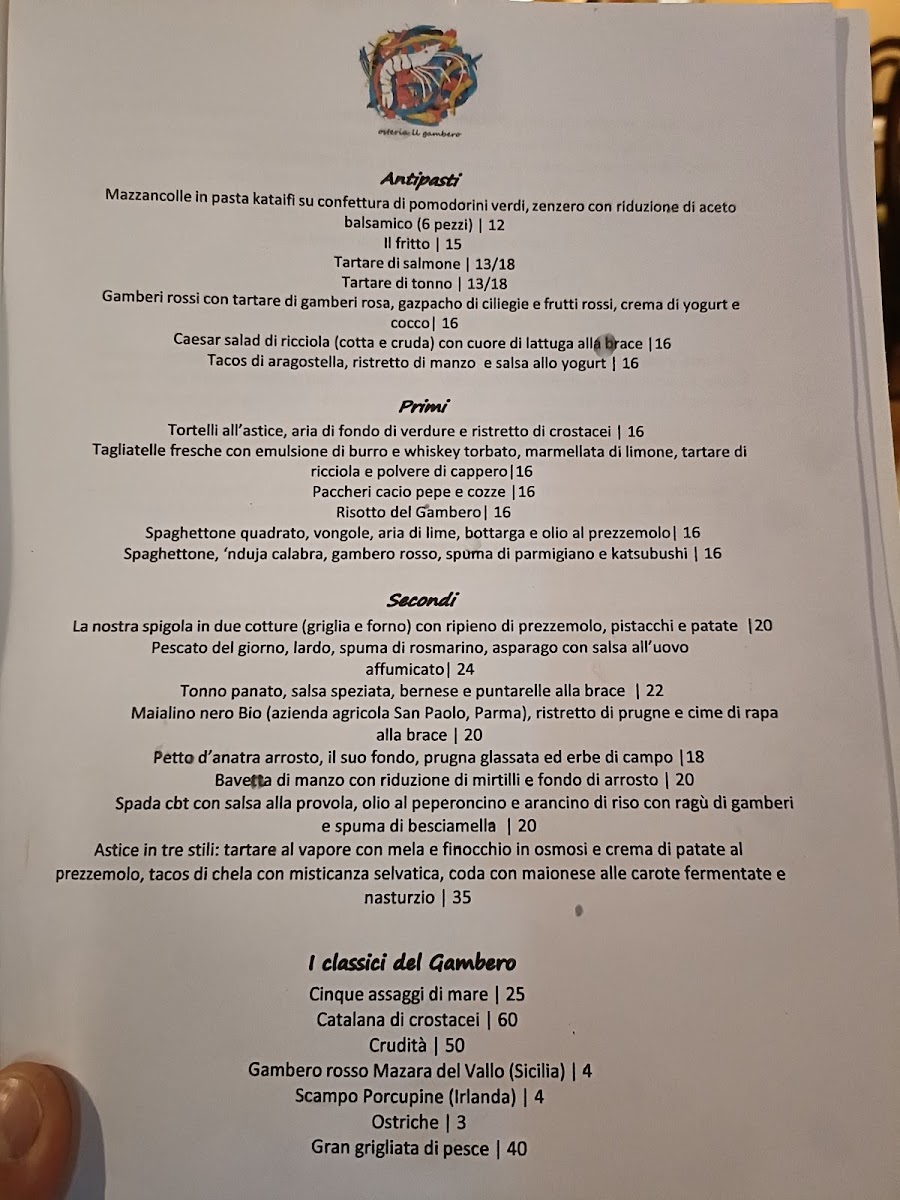 Osteria Il Gambero Photo Menu 2