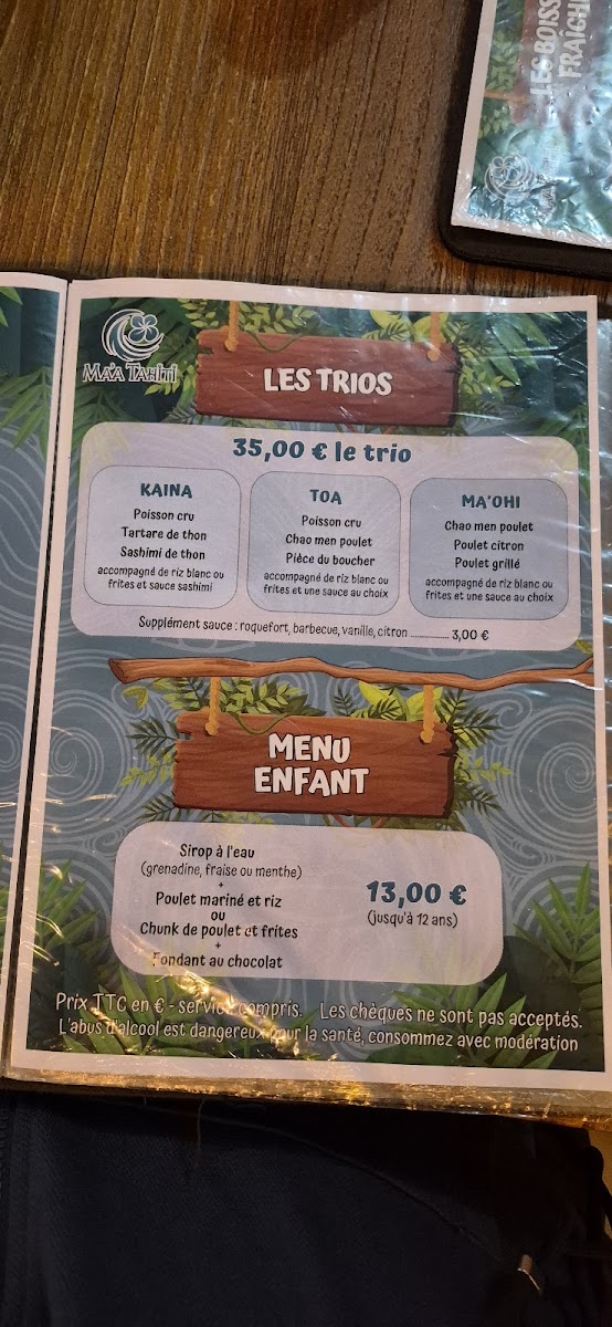 Restaurant Ma'a Tahiti Photo Menu 10