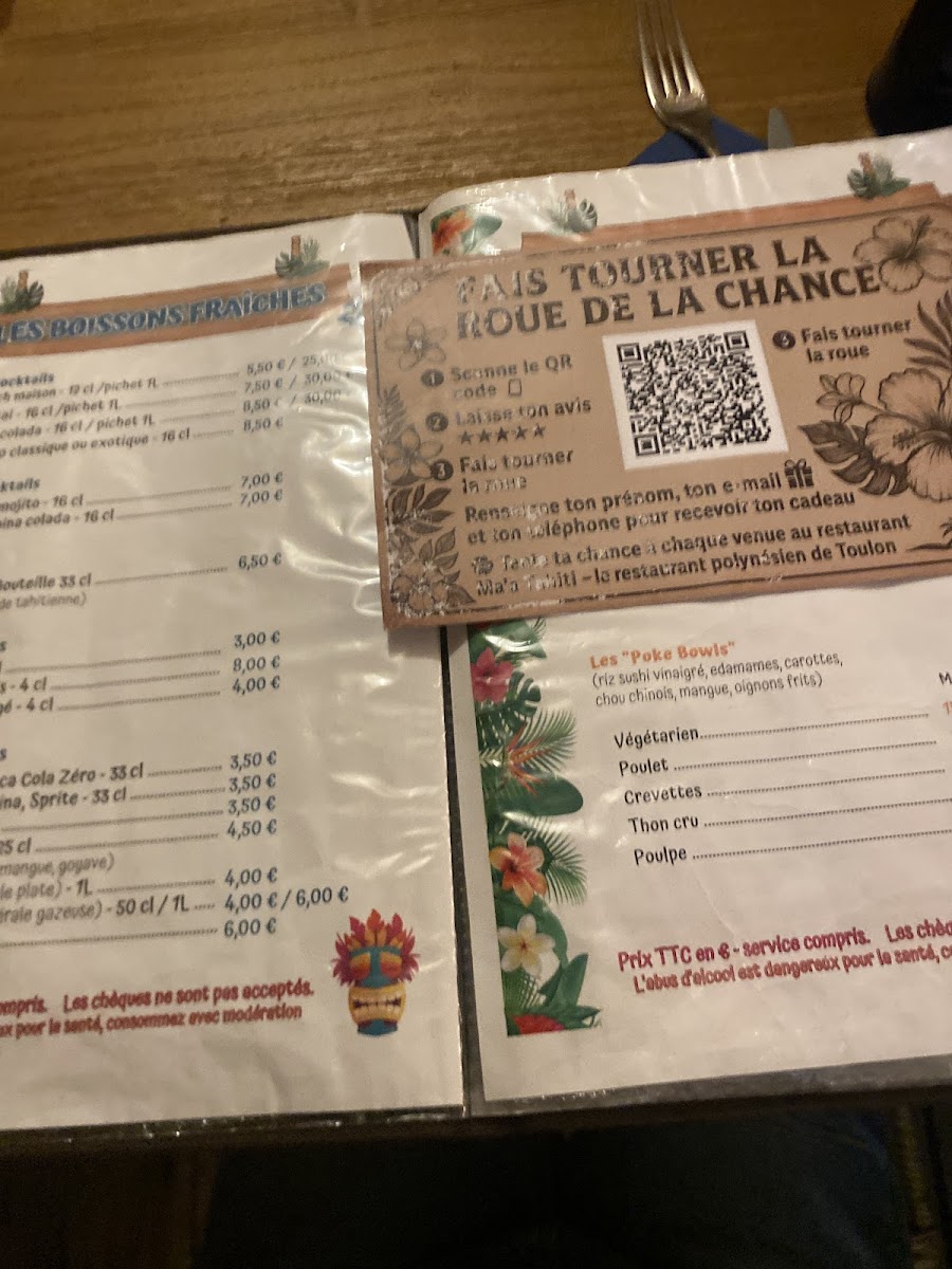 Restaurant Ma'a Tahiti Photo Menu 9