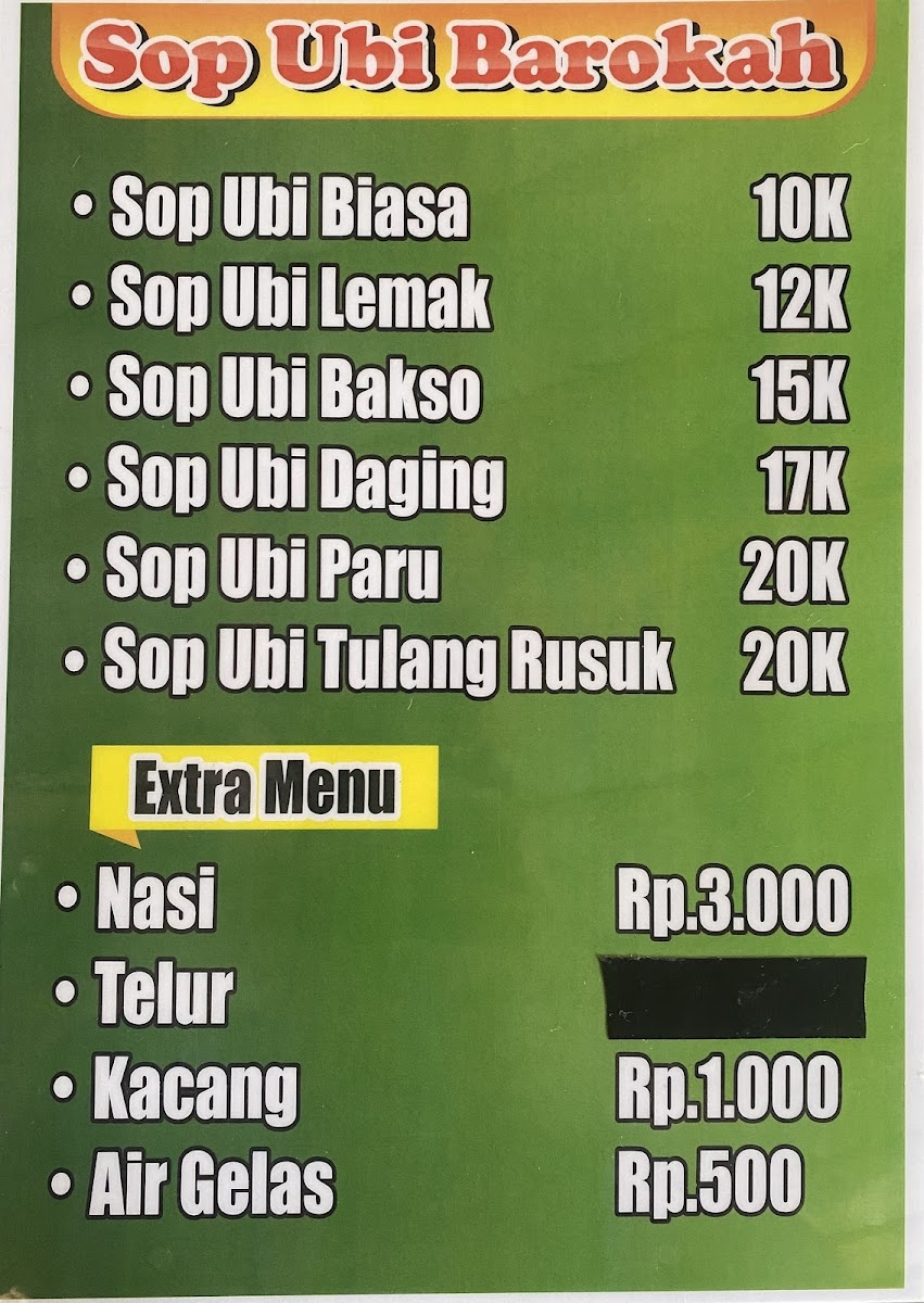 Sop Ubi Barokah Photo Menu 1